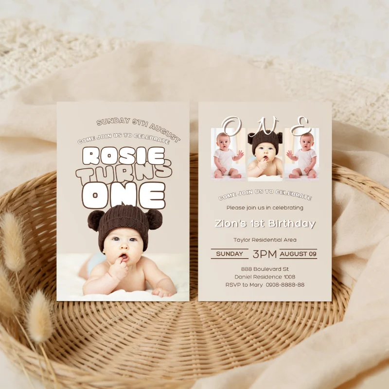 One Year Birthday Card Personalized 1st Birthday Cards Custom 10x15cm Invitation Edit in Canva Premium Beige Cardstock DSGNTOUCH
One Year Birthday Card Personalized 1st Birthday Cards Custom 10x15cm Invitation Edit in Canva Premium Beige Cardstock DSGNTOUCH