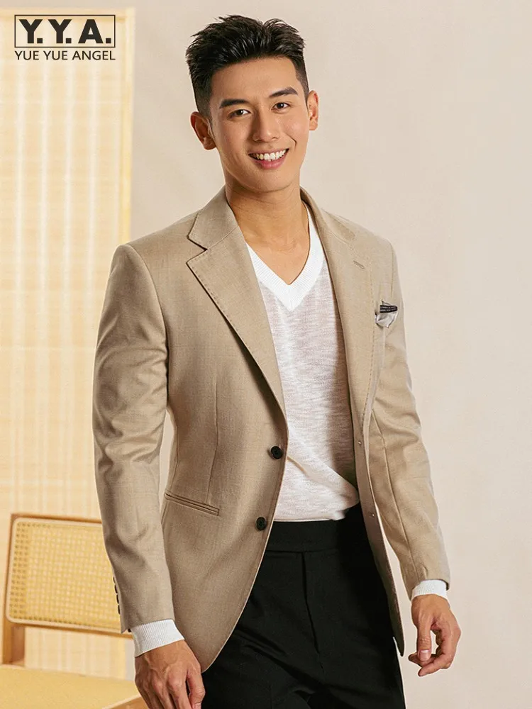 High Quality Business Men Work Khaki Blazer Jacket Single Breasted Slim Fit Suit Coat British Style Casual Blazers Outwear Tops
High Quality Business Men Work Khaki Blazer Jacket Single Breasted Slim Fit Suit Coat British Style Casual Blazers Outwear Tops