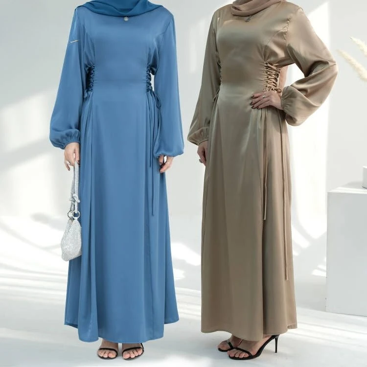 Wholesale Turkish Dubai Abaya Design Muslim Dress With Belt Women Luxury Elegant Satin Wedding Evening Dress Modest Abaya
Wholesale Turkish Dubai Abaya Design Muslim Dress With Belt Women Luxury Elegant Satin Wedding Evening Dress Modest Abaya