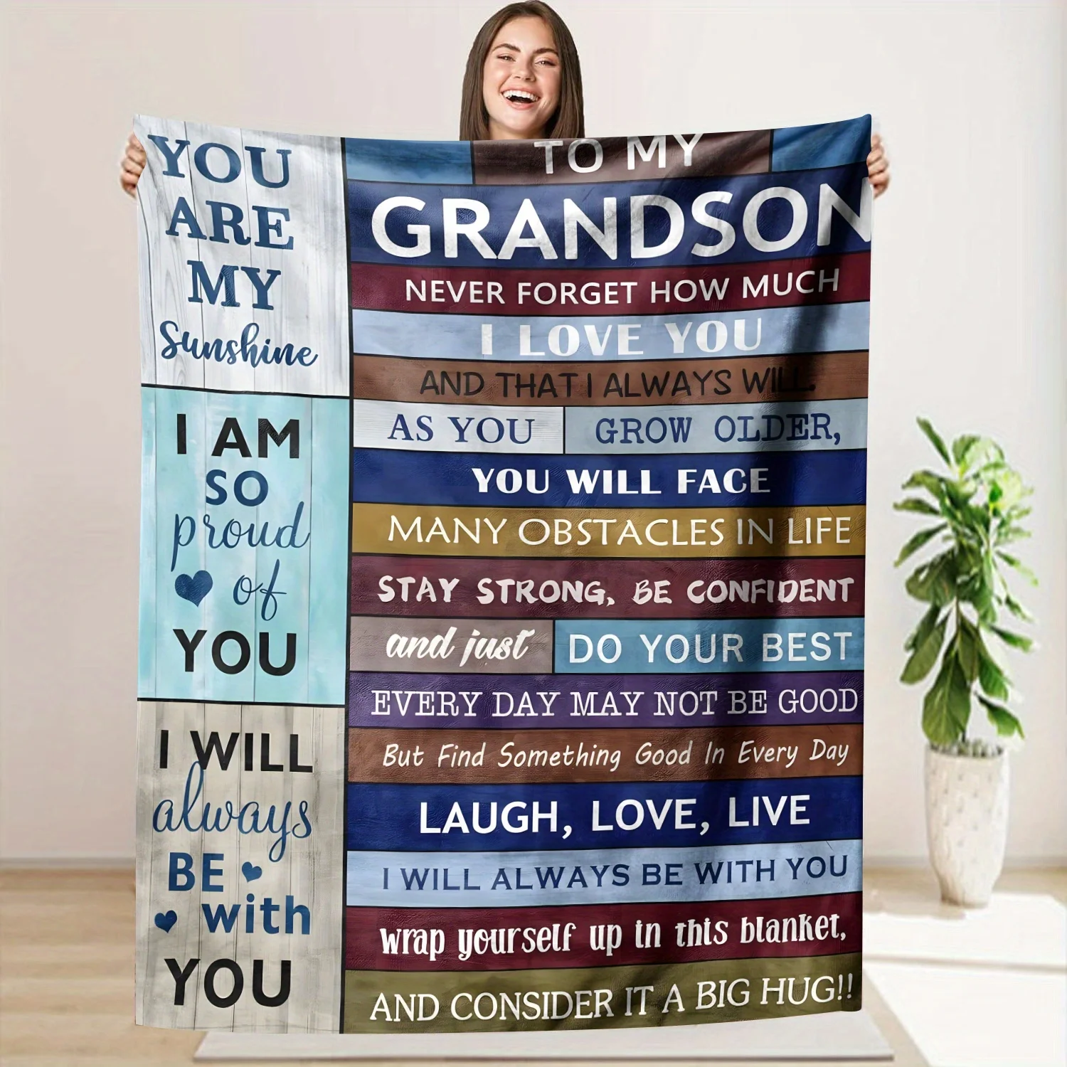1pc Grandson Quote Fleece Blanket - Durable Polyester, All-Season Sofa/Bed/Travel Camping Gift
1pc Grandson Quote Fleece Blanket - Durable Polyester, All-Season Sofa/Bed/Travel Camping Gift
