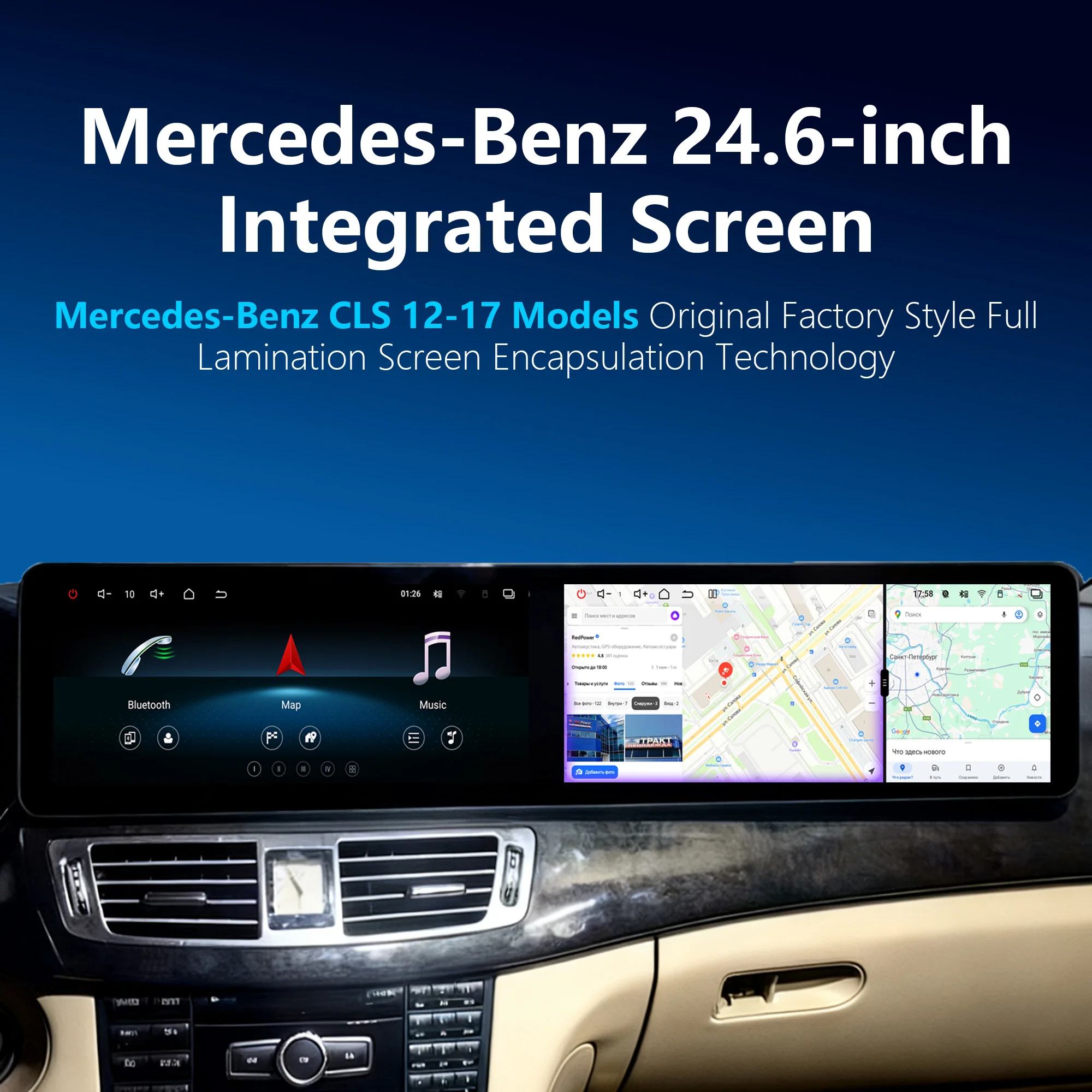 Android Car DVD Multimedia Radio Player for Mercedes-Benz CLS 12-17 Models 24.6 Inch Screen 1920*720 Digital Cluster
Android Car DVD Multimedia Radio Player for Mercedes-Benz CLS 12-17 Models 24.6 Inch Screen 1920*720 Digital Cluster
