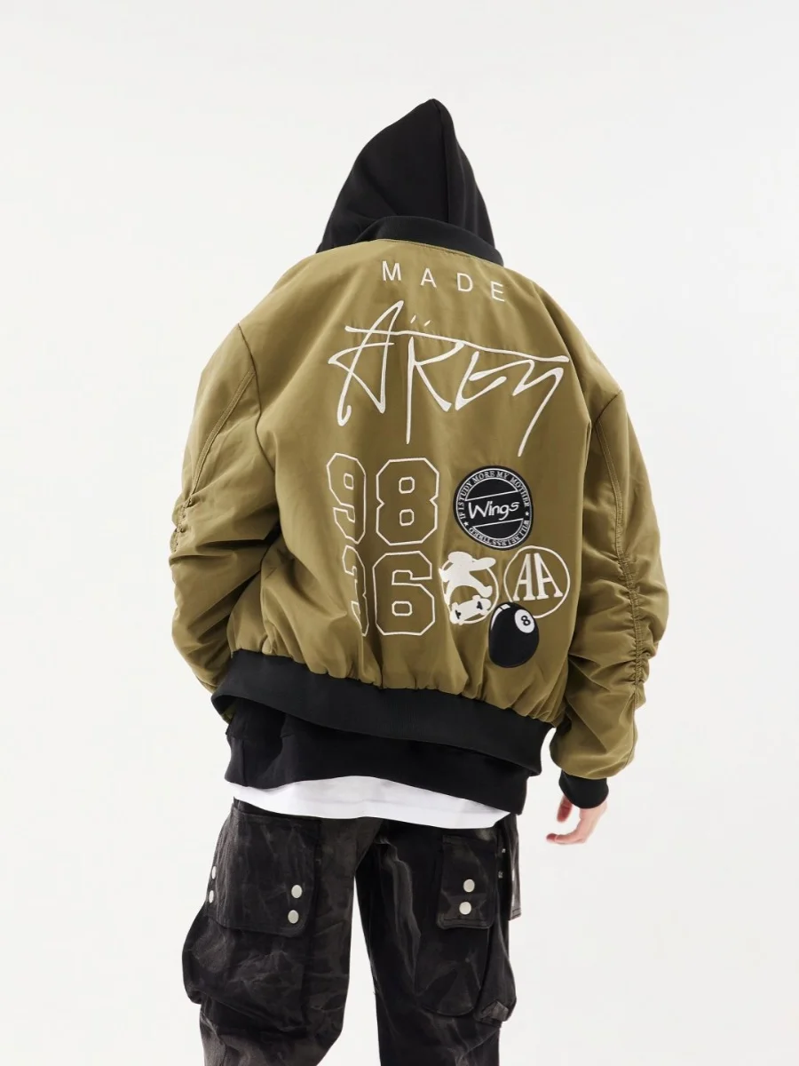 Retro American Vibe Embroidered Pilot Jaet for Men Loose Versatile Baseball Sle Outerwear Spring Autumn Ox Cloth
Retro American Vibe Embroidered Pilot Jaet for Men Loose Versatile Baseball Sle Outerwear Spring Autumn Ox Cloth