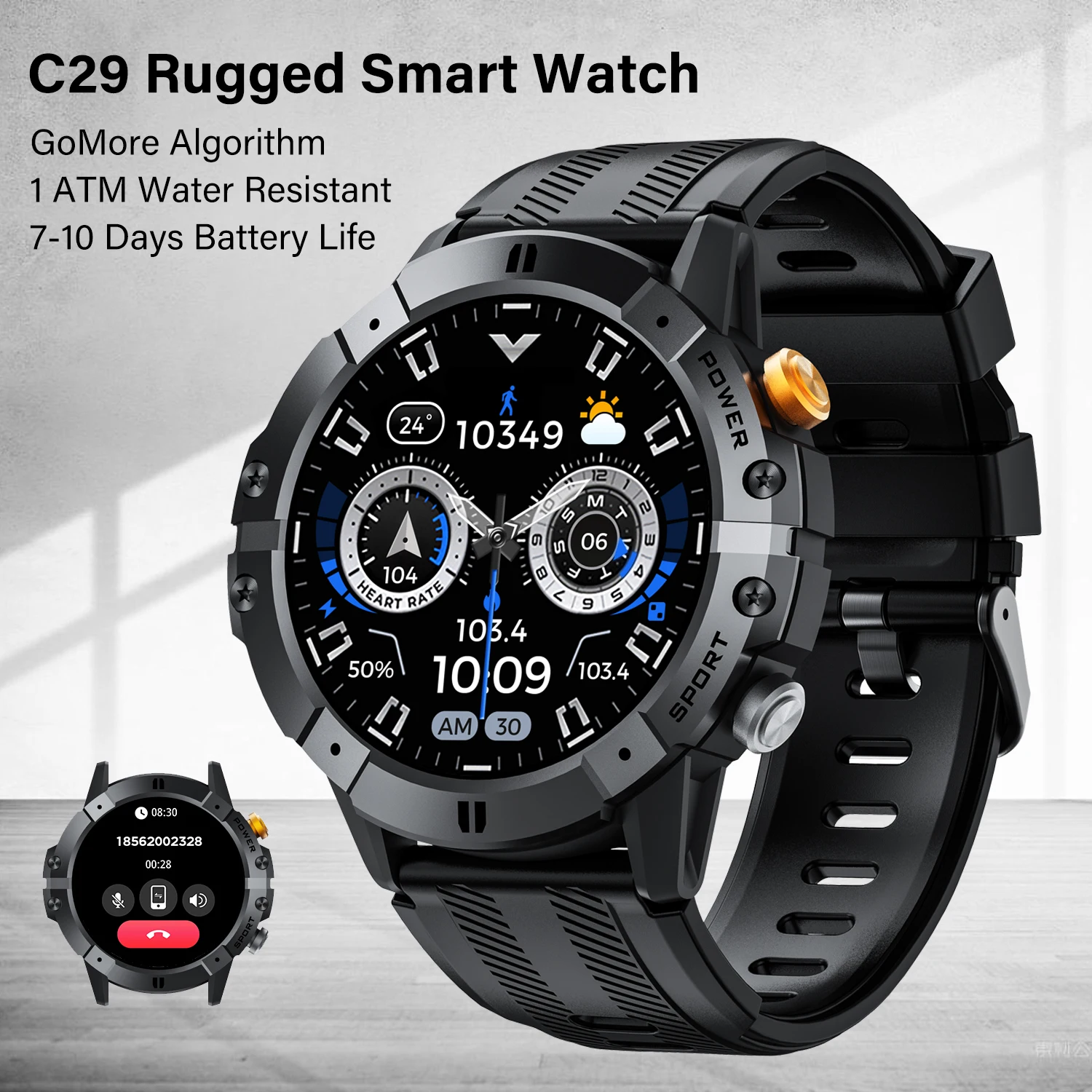 MISIRUN C29 1.52" Smart Watch Men 1ATM Waterproof 410mAh Battery Voice Call Heart Rate Health Monitor Outdoor Sport Smartwatch
MISIRUN C29 1.52" Smart Watch Men 1ATM Waterproof 410mAh Battery Voice Call Heart Rate Health Monitor Outdoor Sport Smartwatch