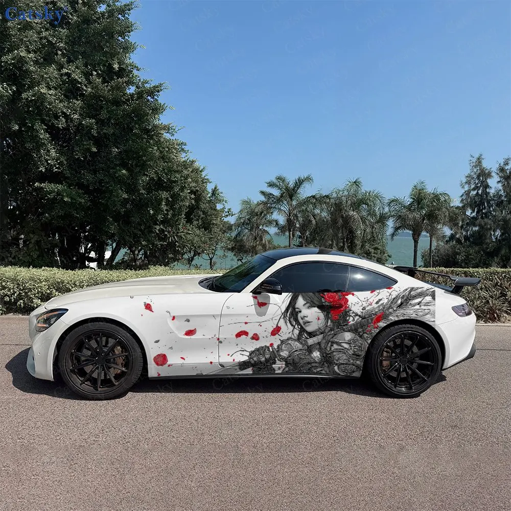 2pcs Blood Female Samurai & Roses Car Side Wraps, Self-Adhesive PVC Waterproof & Scratch-Resistant Stickers, Car Accessory Gift
2pcs Blood Female Samurai & Roses Car Side Wraps, Self-Adhesive PVC Waterproof & Scratch-Resistant Stickers, Car Accessory Gift