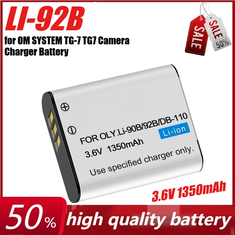 3.6V 1350mAh LI-92B LI-90B for Olympus Tough TG-3 Red TG-4 Camera Charger Battery
3.6V 1350mAh LI-92B LI-90B for Olympus Tough TG-3 Red TG-4 Camera Charger Battery