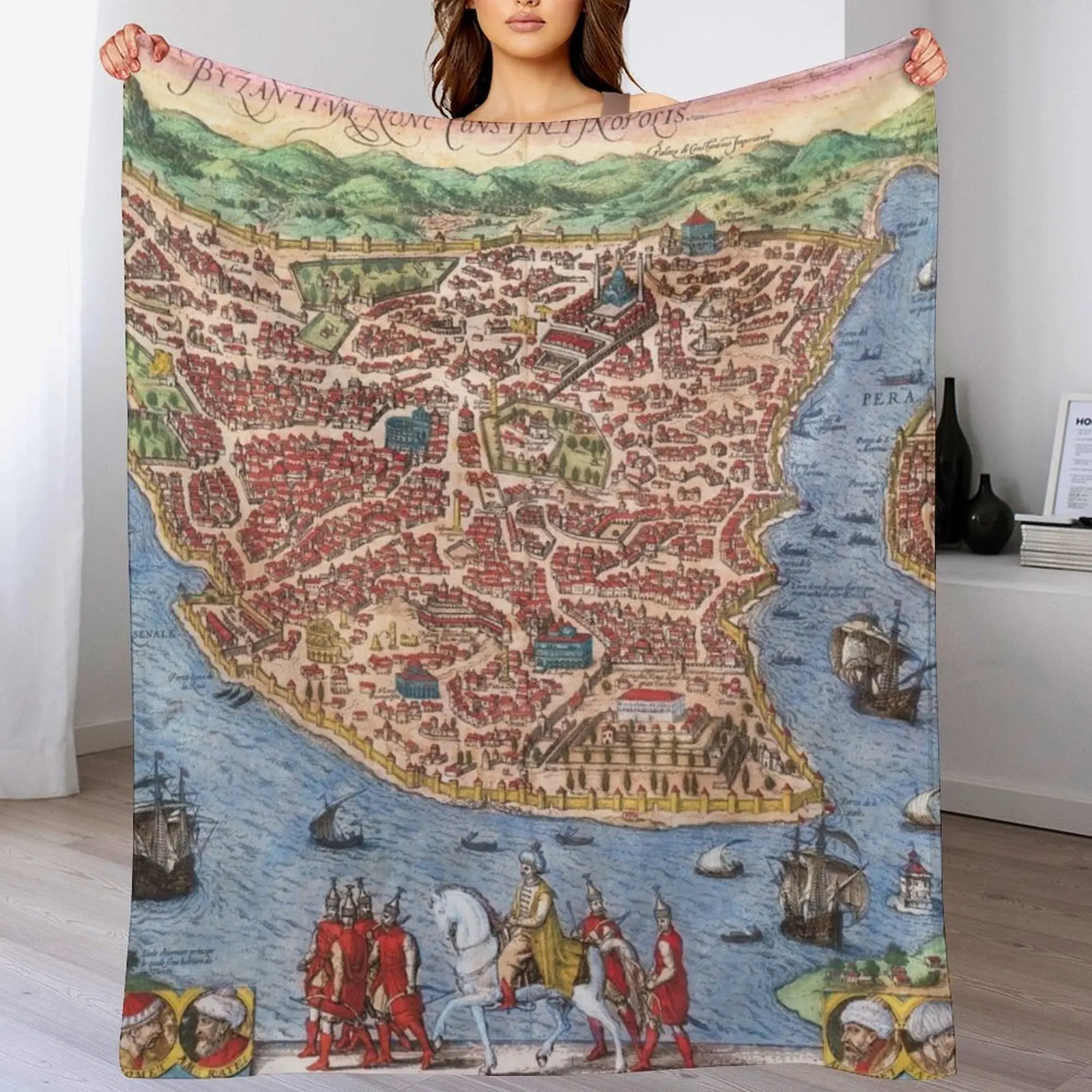 1572 bird's eye view map of Constantinople - Georg Braun & Frans Hogenberg Throw Blanket Personalized Gift Blankets
1572 bird's eye view map of Constantinople - Georg Braun & Frans Hogenberg Throw Blanket Personalized Gift Blankets