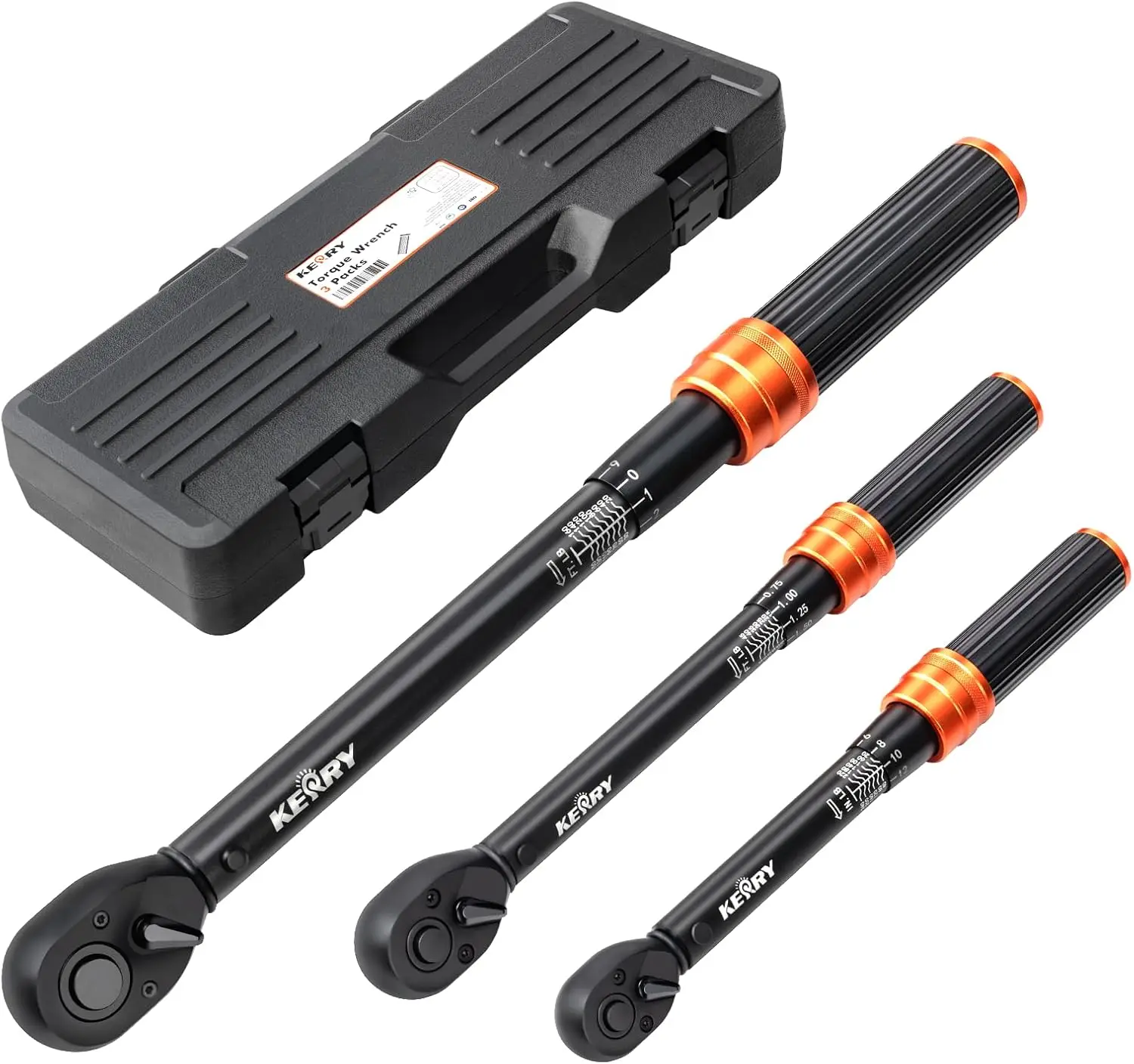 3-Piece Click Torque Wrench Set, 1/4-1/2 Inch Drive, ±3% Accuracy, Dual-Scale for Bike & Car Maintenance
3-Piece Click Torque Wrench Set, 1/4-1/2 Inch Drive, ±3% Accuracy, Dual-Scale for Bike & Car Maintenance