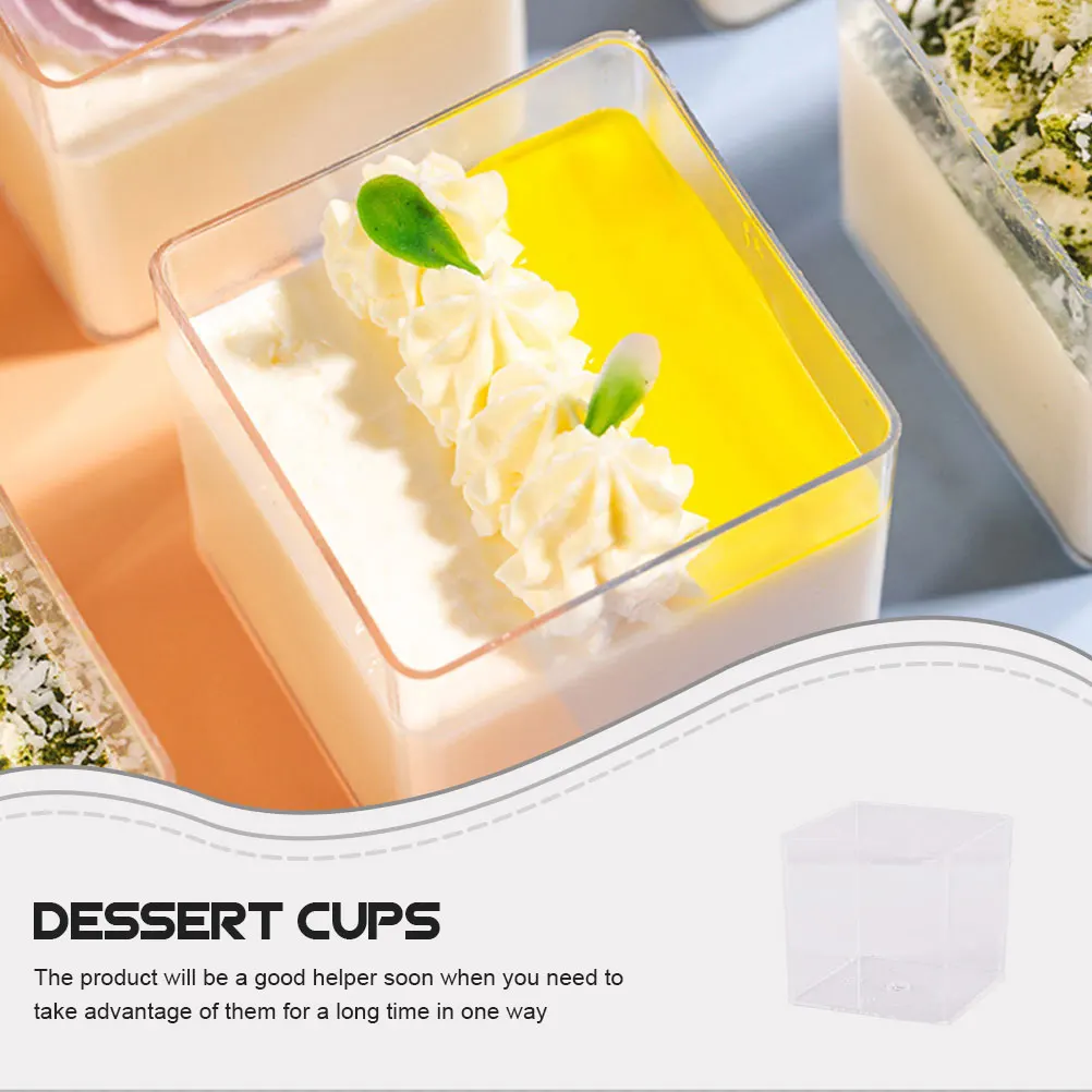 50Pcs Square PP Dessert Cups Plastic Mousse Containers for Small Desserts Smoothies Parties Mousse Cups
50Pcs Square PP Dessert Cups Plastic Mousse Containers for Small Desserts Smoothies Parties Mousse Cups