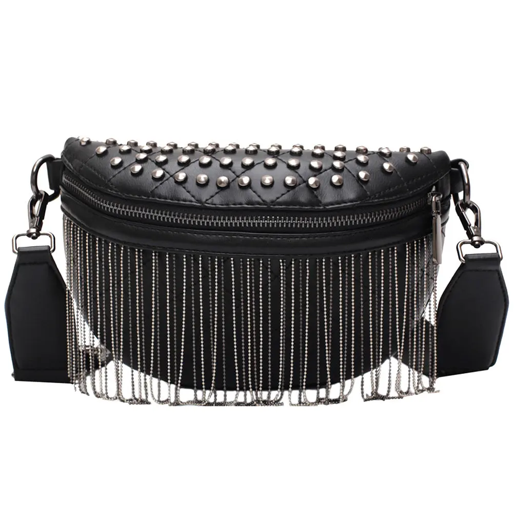 Women Rivet Studded Crossbody Waist Bag Stylish Tassel Shoulder Fanny Pack Outdoor Chest Bag for Phone Coins Cash
Women Rivet Studded Crossbody Waist Bag Stylish Tassel Shoulder Fanny Pack Outdoor Chest Bag for Phone Coins Cash