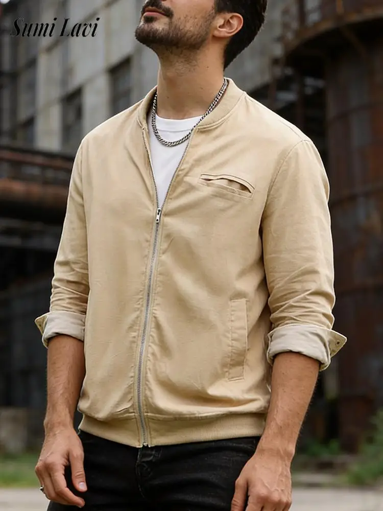 Винтажные мужские куртки на молнии с круглым вырезом, повседневная однотонная верхняя одежда с длинными рукавами, мужские весенние модные тонкие кардиганы 2026 г.
Винтажные мужские куртки на молнии с круглым вырезом, повседневная однотонная верхняя одежда с длинными рукавами, мужские весенние модные тонкие кардиганы 2026 г.