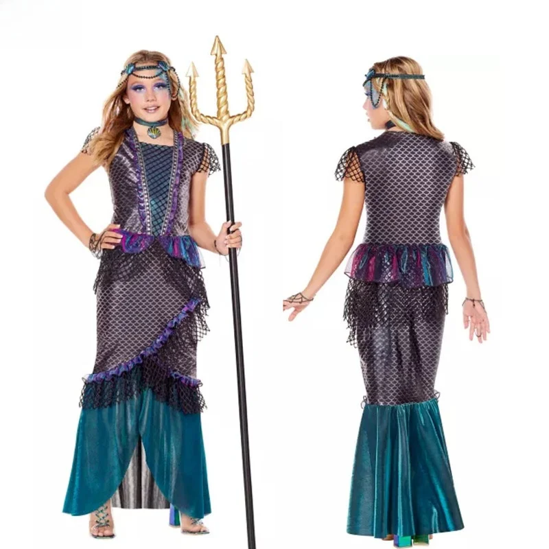 Halloween New Style Mermaid Cosplay Masquerade Performance Dress Women's Sea King Mermaid Long Skirt Performance Costume
Halloween New Style Mermaid Cosplay Masquerade Performance Dress Women's Sea King Mermaid Long Skirt Performance Costume