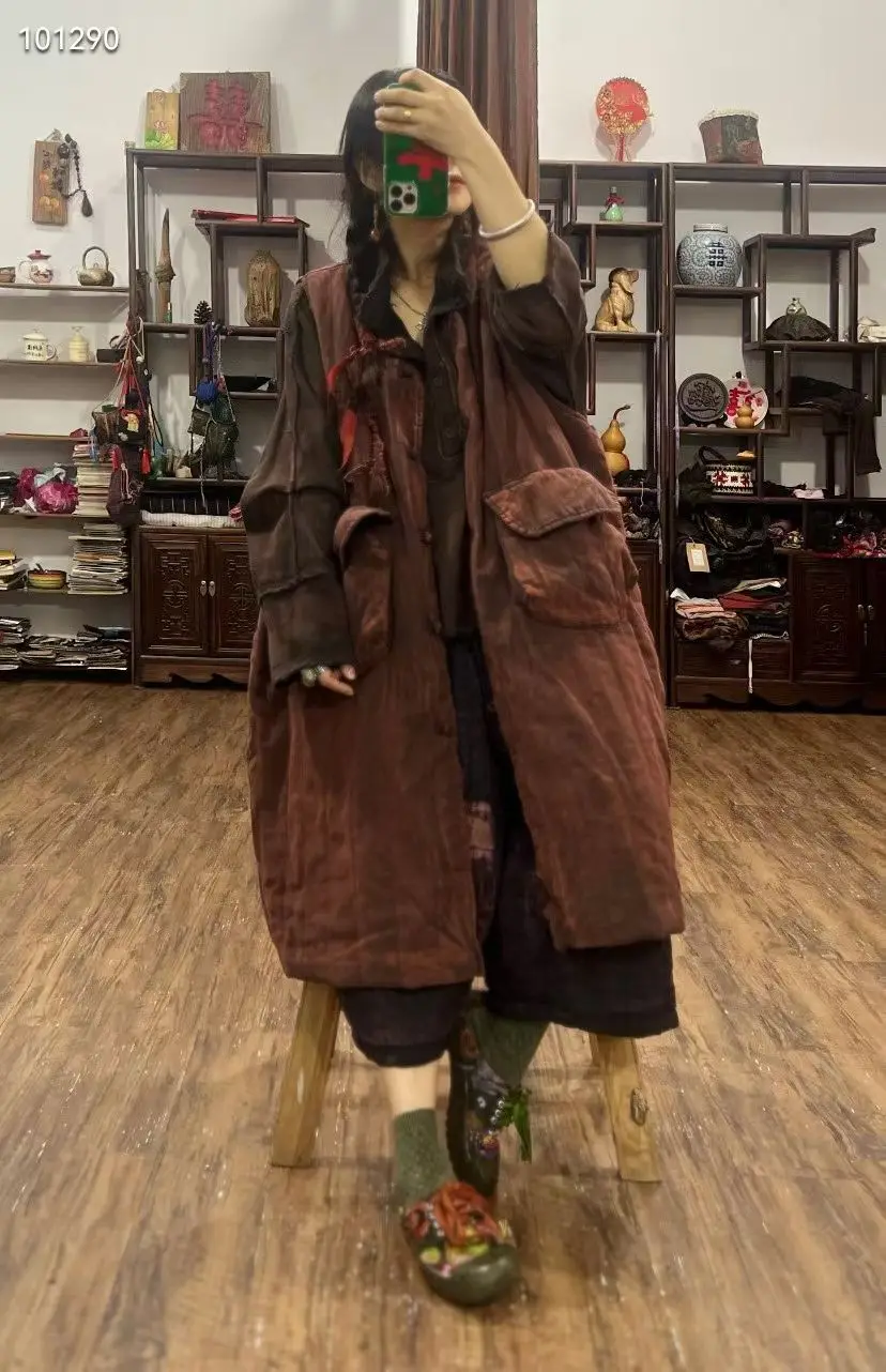 Loose Cotton Winter Vest Women's Long Tailored Crt Cotton Sandwiched V-ne Retro Plaid Versatile Artistic keted Jaet
Loose Cotton Winter Vest Women's Long Tailored Crt Cotton Sandwiched V-ne Retro Plaid Versatile Artistic keted Jaet