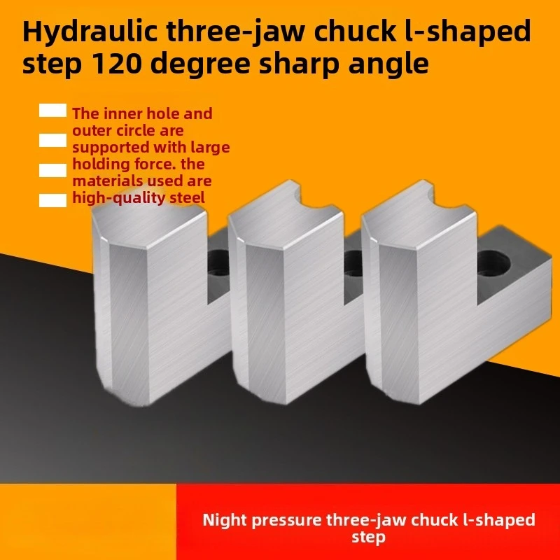 Hydraulic 3-jaw chuck L-type step heightened soft jaws 6/8/10 inch 120° pointed angle inner support
Hydraulic 3-jaw chuck L-type step heightened soft jaws 6/8/10 inch 120° pointed angle inner support