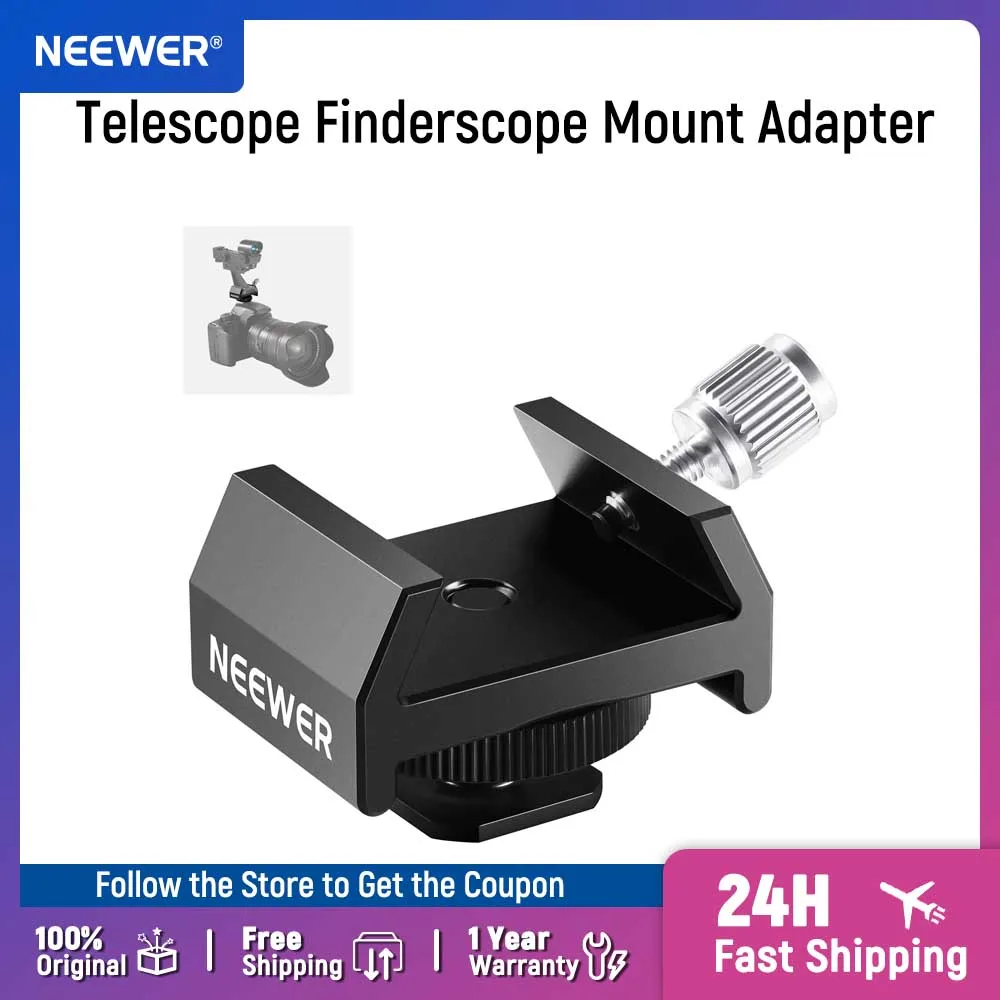 NEEWER Telescope Finderscope Mount Adapter All Metal with Cold Shoe & 1/4" Thread for Camera Hot Shoe Mount 
NEEWER Telescope Finderscope Mount Adapter All Metal with Cold Shoe & 1/4" Thread for Camera Hot Shoe Mount