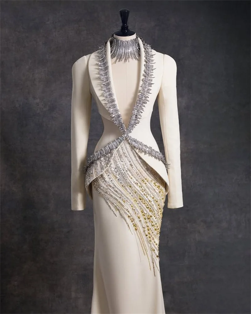 Luxury Crystals Women Suit Skirt Set 2 Piece Blazer+Ankle Length Prom Dress Formal Office Lady Jacket Customized Wedding Coat
Luxury Crystals Women Suit Skirt Set 2 Piece Blazer+Ankle Length Prom Dress Formal Office Lady Jacket Customized Wedding Coat