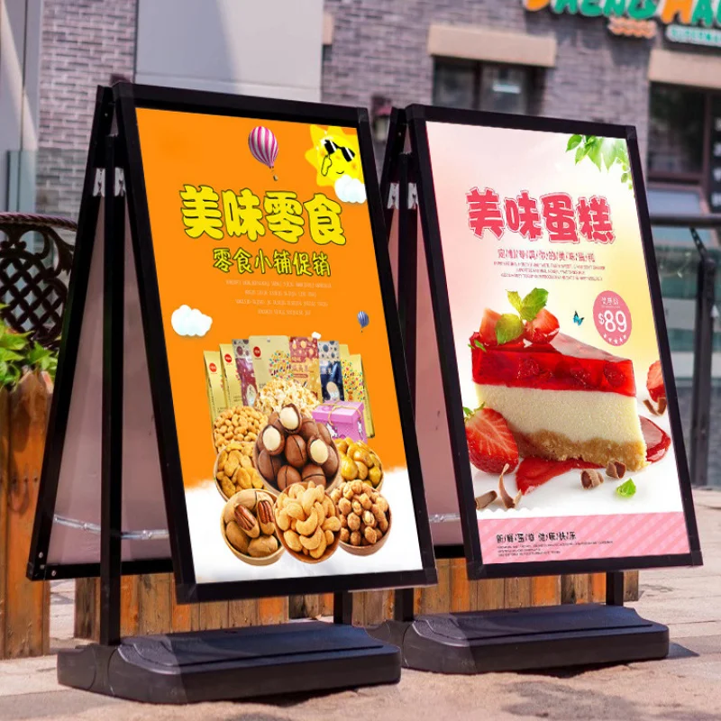 Custom Outdoor Advertising Sign Stand Windproof Poster Rack Recruitment Display Stand Doorway Sign Injection Display Rack
Custom Outdoor Advertising Sign Stand Windproof Poster Rack Recruitment Display Stand Doorway Sign Injection Display Rack