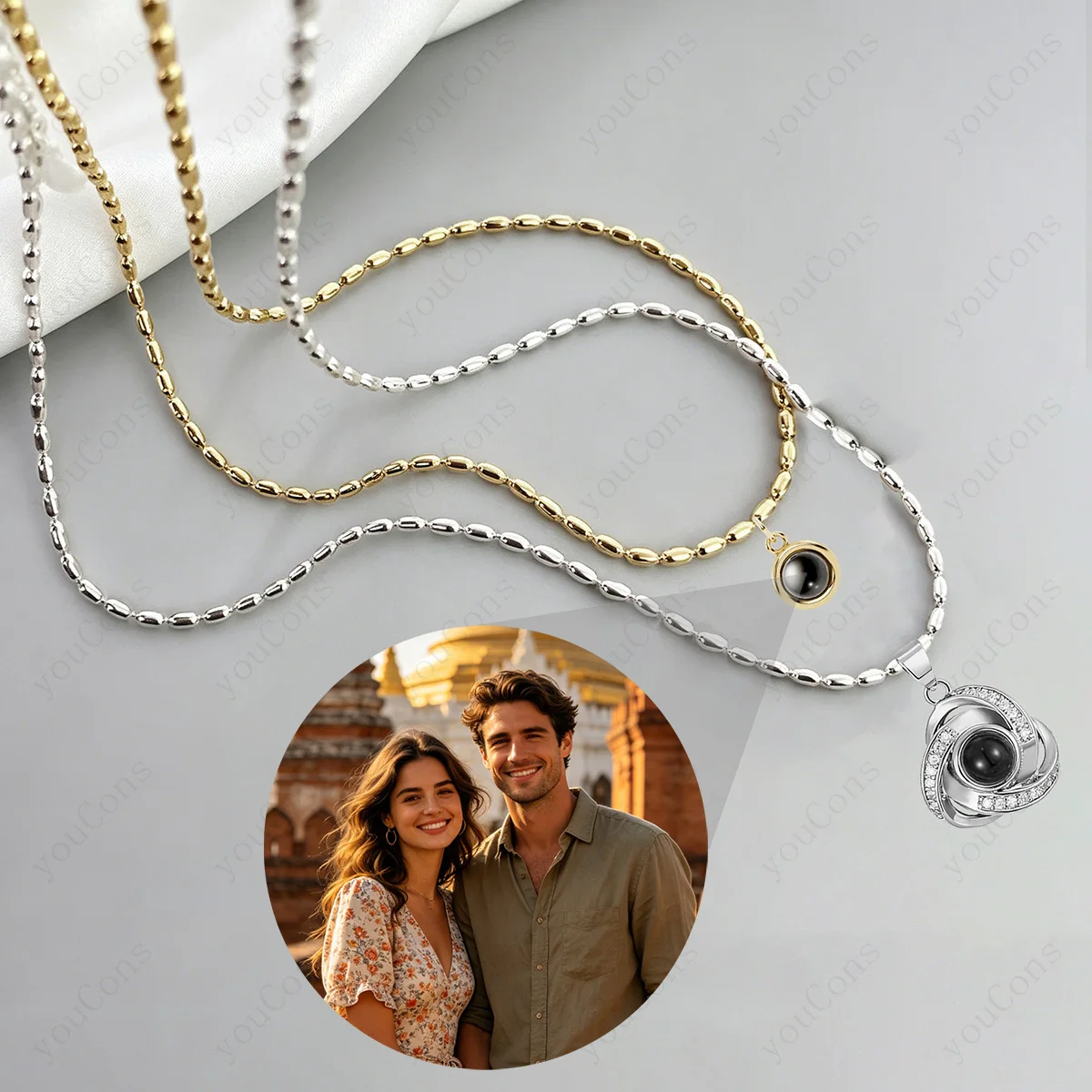 Color Picture Custom Projection Necklace Stainless Steel Rice Bead Chain Valentine's Day Mother's Day Fashion Popular Gifts New
Color Picture Custom Projection Necklace Stainless Steel Rice Bead Chain Valentine's Day Mother's Day Fashion Popular Gifts New