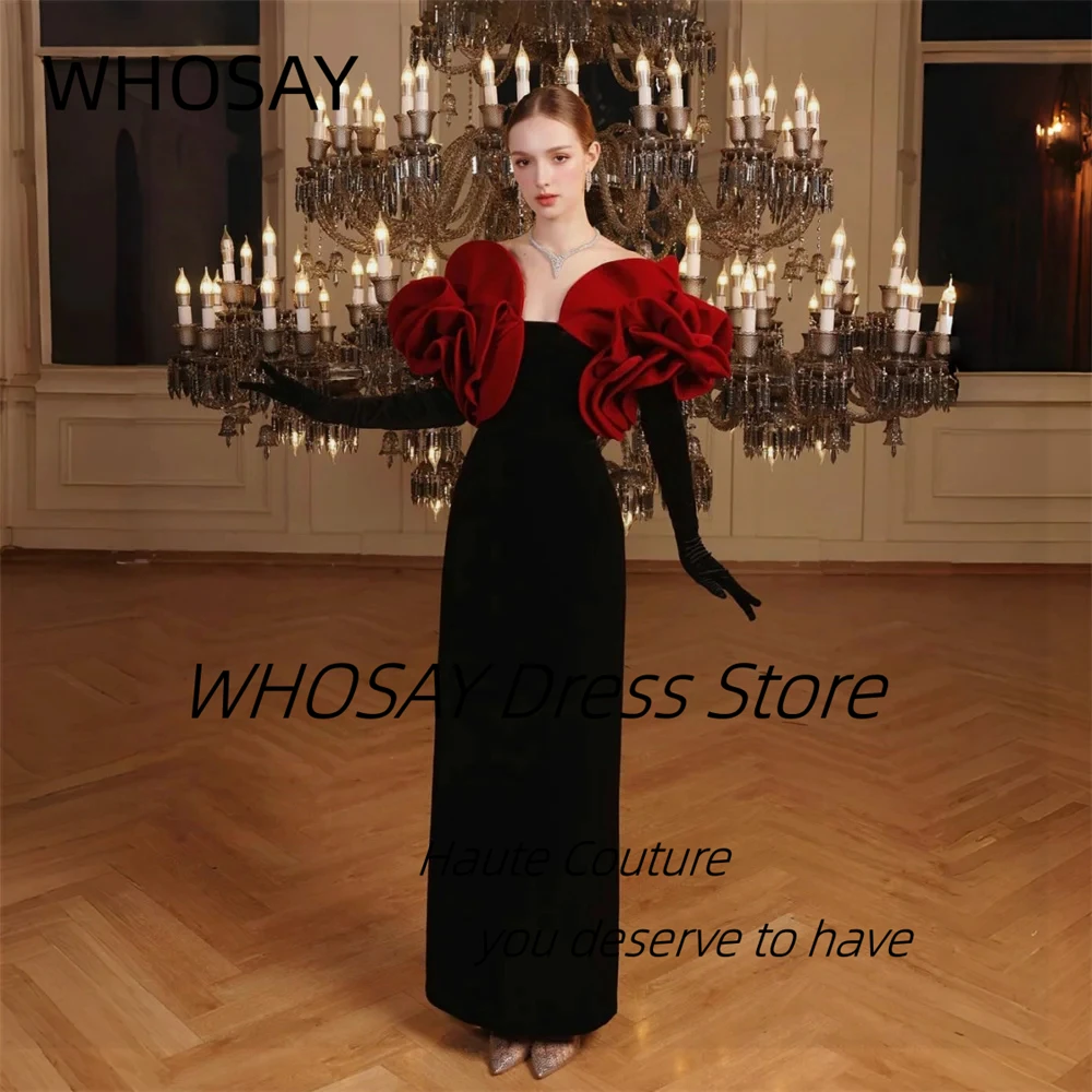 WHOSAY Customized Black Velour Sheath Prom Dresses Strapless Sexy Back Holiday Party Dress Ankle Length Evening Gowns
WHOSAY Customized Black Velour Sheath Prom Dresses Strapless Sexy Back Holiday Party Dress Ankle Length Evening Gowns