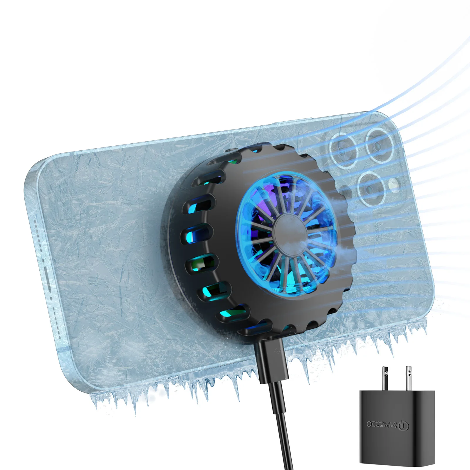 Radiator Fan Semiconductor Magnetic Water Cooling Artifact 15W Fast Wireless Charging Suitable for Apple 12
Radiator Fan Semiconductor Magnetic Water Cooling Artifact 15W Fast Wireless Charging Suitable for Apple 12