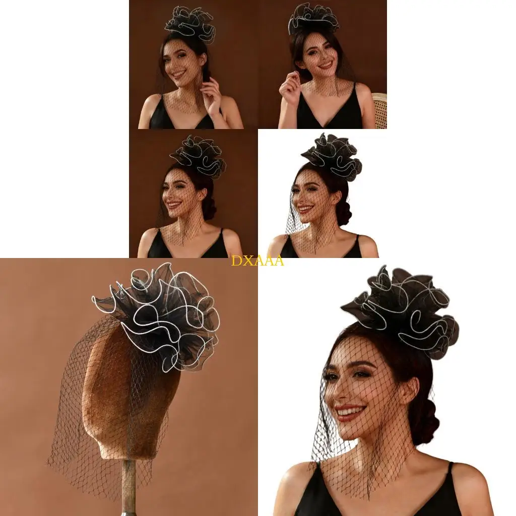 DXAA Elegant Flower Veil Headwear Derby Hat Hair Clip Fascinator Headpiece For Women
DXAA Elegant Flower Veil Headwear Derby Hat Hair Clip Fascinator Headpiece For Women