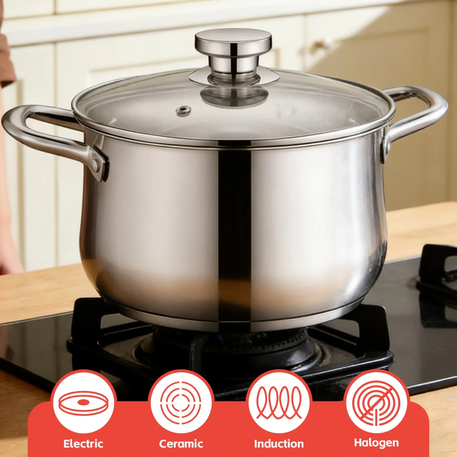 304 (18/8) Stainless Steel Soup Pot Thickened Household Triple Bottom Saucepan Instant Noodle Pot Noodle Pot
304 (18/8) Stainless Steel Soup Pot Thickened Household Triple Bottom Saucepan Instant Noodle Pot Noodle Pot