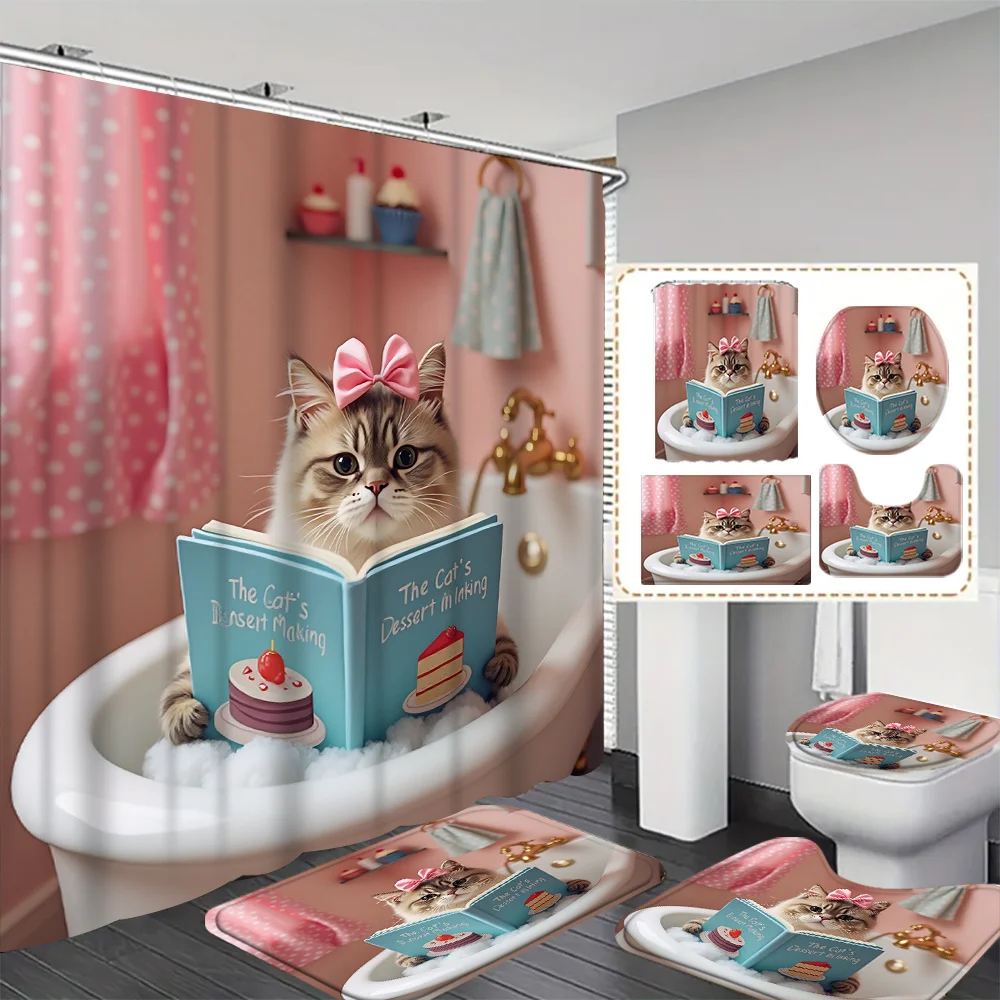 Cute Cat Dessert Shower Curtain Waterproof Funny Kitty Baking Theme Bathroom Decor Kawaii Pink Blue Home Spa Accessories Gift
Cute Cat Dessert Shower Curtain Waterproof Funny Kitty Baking Theme Bathroom Decor Kawaii Pink Blue Home Spa Accessories Gift