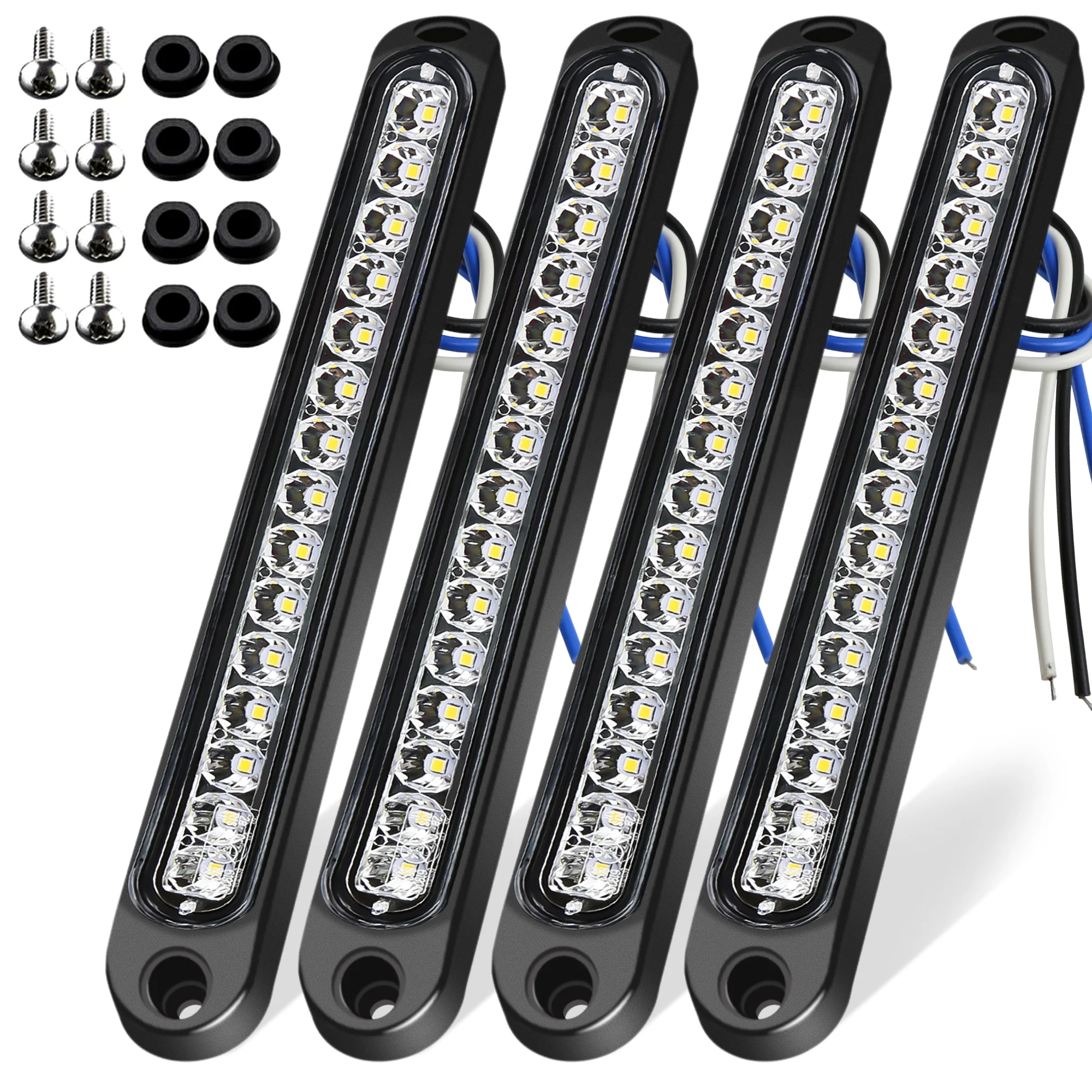 4PCS White New 12-24V 15LED Tail Rear Lamp for Trailer Truck Lorry Pickup-Brake/Stop/Turn Lights Light Bar Strip
4PCS White New 12-24V 15LED Tail Rear Lamp for Trailer Truck Lorry Pickup-Brake/Stop/Turn Lights Light Bar Strip