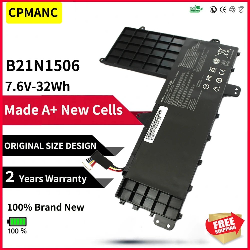 CPMANC 7,6 В 32WH аккумулятор для ноутбука B21N1506 для ASUS EeeBook E502M E502MA E502MS E502SA для VivoBook E502NA
CPMANC 7,6 В 32WH аккумулятор для ноутбука B21N1506 для ASUS EeeBook E502M E502MA E502MS E502SA для VivoBook E502NA