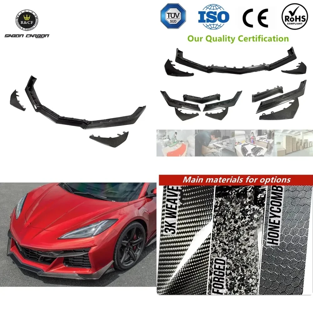 OEM Style Carbon Fiber Front Bumper Lip Splitter With Canards for Corvette C8 Z06 ERAY 2020-2024
OEM Style Carbon Fiber Front Bumper Lip Splitter With Canards for Corvette C8 Z06 ERAY 2020-2024