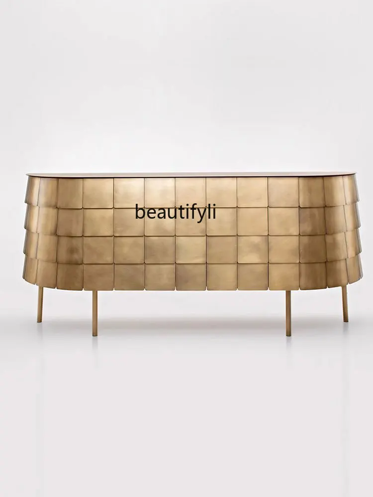 Light luxury dining side cabinet integrated against the wall entrance counter high-end design locker
Light luxury dining side cabinet integrated against the wall entrance counter high-end design locker