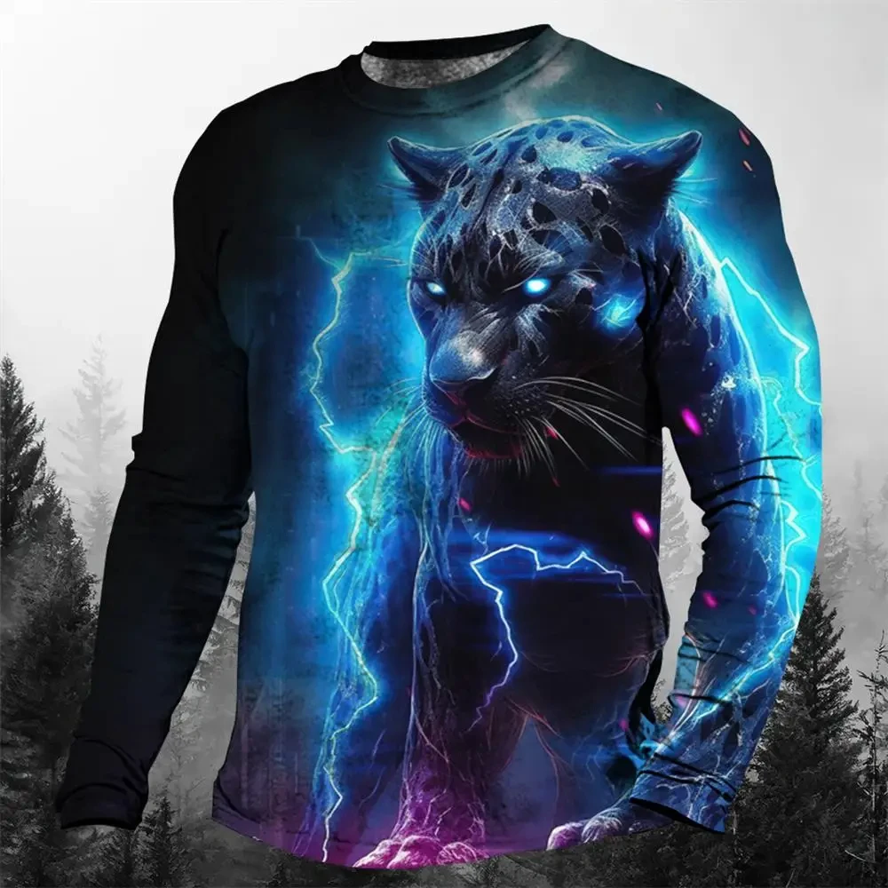 Fashion Men Shirt Long Sleeve men's Round Neck 3D Lightning Animal Cheetah Pattern Printed Men Casual Comfortable T-shirt Tops
Fashion Men Shirt Long Sleeve men's Round Neck 3D Lightning Animal Cheetah Pattern Printed Men Casual Comfortable T-shirt Tops
