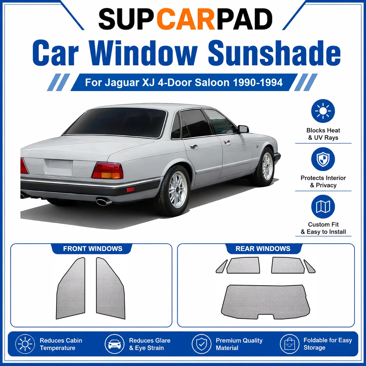 For Jaguar - Jaguar XJ 4-Door Saloon 1990-1994 Full Set Car Window Sunshades UV Block Privacy Heat Insulated Foldable Car Curtai
For Jaguar - Jaguar XJ 4-Door Saloon 1990-1994 Full Set Car Window Sunshades UV Block Privacy Heat Insulated Foldable Car Curtai