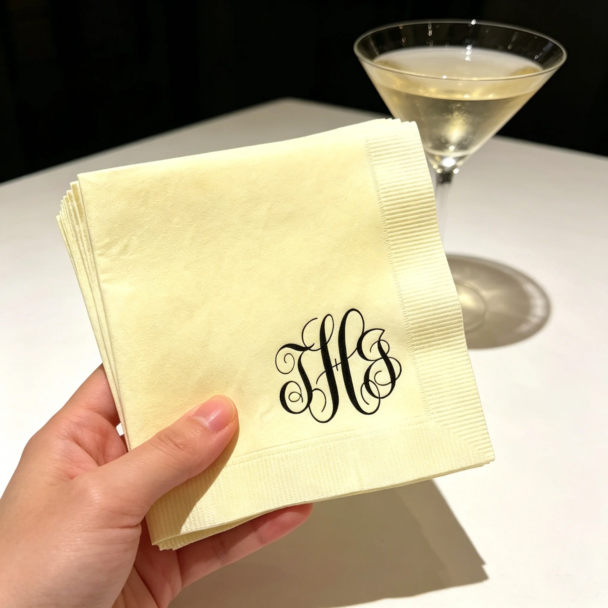 50pcs Personalized Monogram Napkins, Custom Black Script Initials Napkins for Wedding Receptions, Dinner Parties, Anniversary Ce
50pcs Personalized Monogram Napkins, Custom Black Script Initials Napkins for Wedding Receptions, Dinner Parties, Anniversary Ce