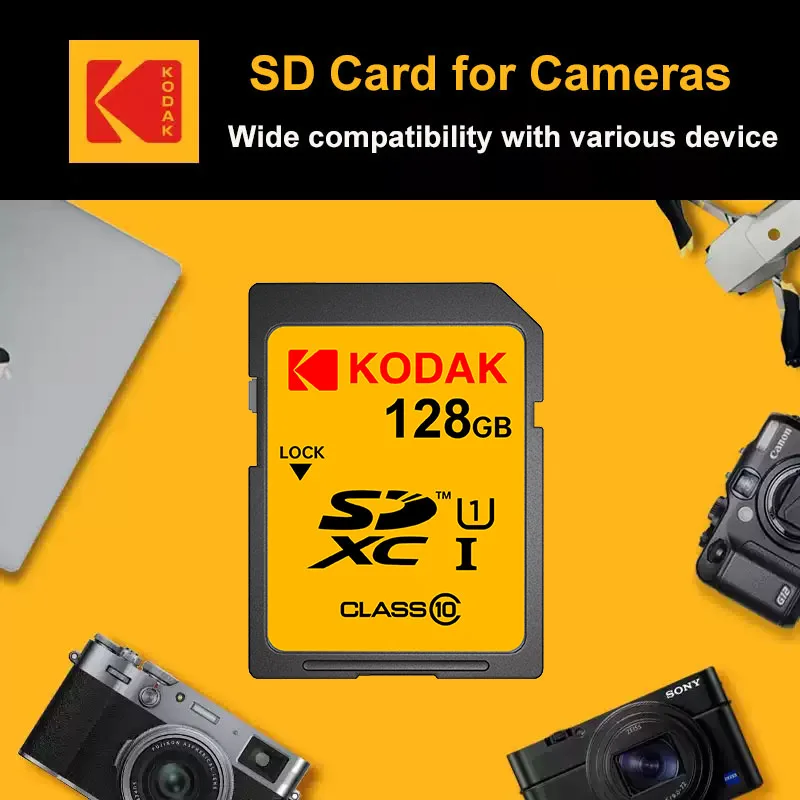 KODAK 100% оригинальная SD-карта U1 V30 C10, высокоскоростная карта флэш-памяти 32 ГБ 64 ГБ 128 ГБ SDXC SDHC для DSLR-камеры
KODAK 100% оригинальная SD-карта U1 V30 C10, высокоскоростная карта флэш-памяти 32 ГБ 64 ГБ 128 ГБ SDXC SDHC для DSLR-камеры
