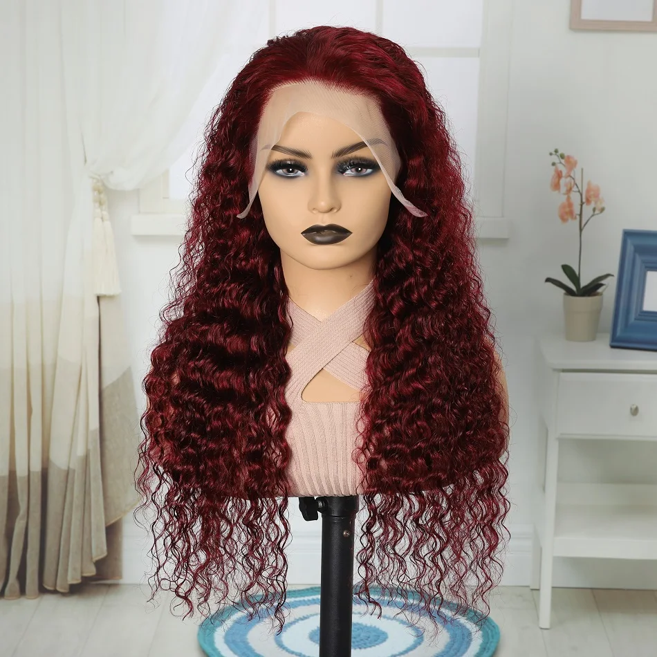 Deep Wave Human Hair Wig 99J Brazilian Human Hair Wigs Burgundy 13x4 Transparent Lace Frontal Wig Human Hair Wigs
Deep Wave Human Hair Wig 99J Brazilian Human Hair Wigs Burgundy 13x4 Transparent Lace Frontal Wig Human Hair Wigs