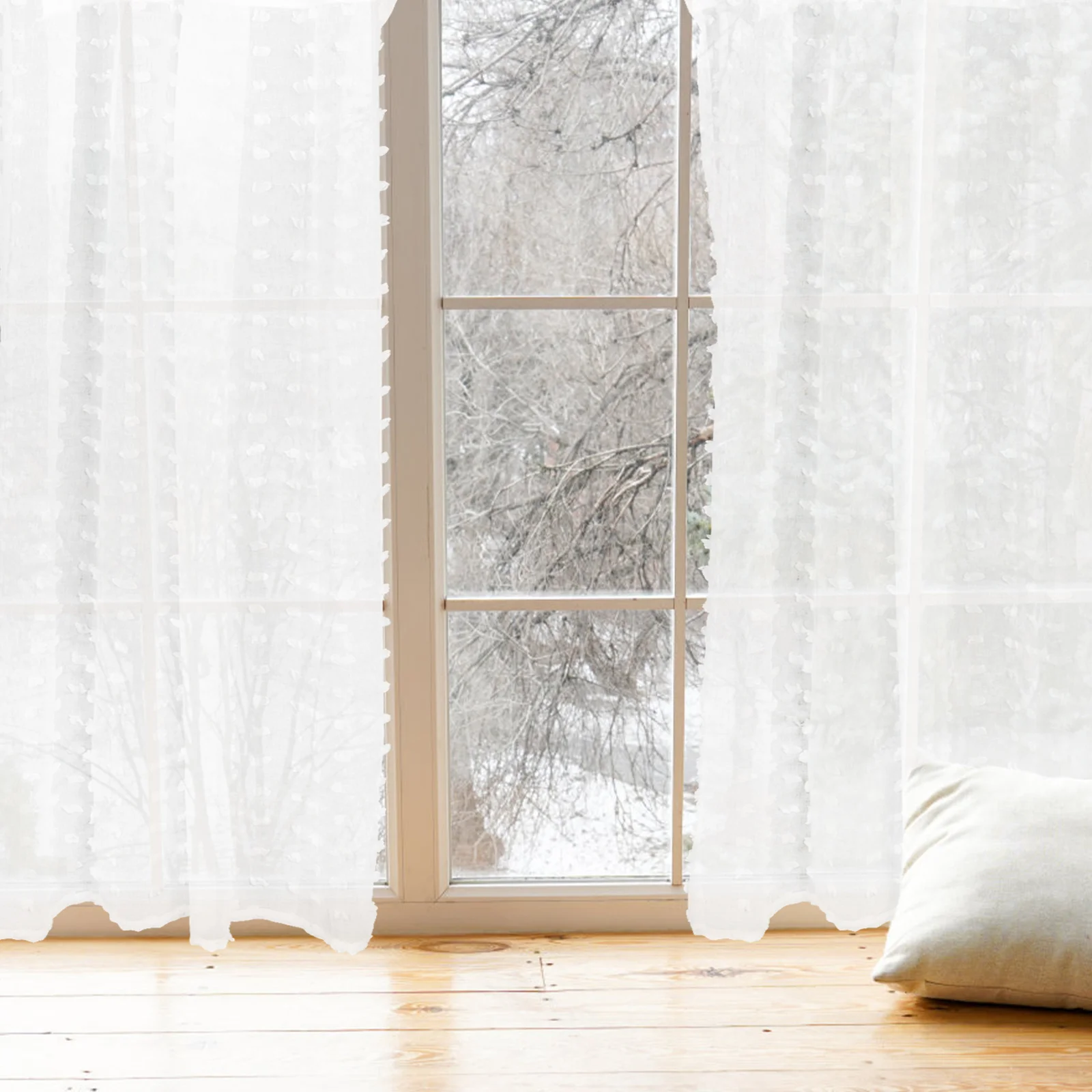 Sheer Curtain White with Dot Pattern Light Filtering Soft Gauze for Bedroom Farmhouse Living Room Dining Room Villa Window
Sheer Curtain White with Dot Pattern Light Filtering Soft Gauze for Bedroom Farmhouse Living Room Dining Room Villa Window