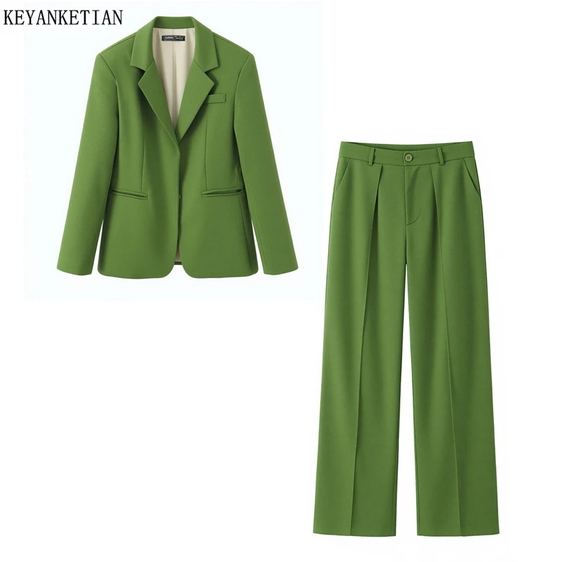 KEYANKETIAN 2026 Spring/Autumn New Woman Office Lady Long Sleeve Blazer Set Waist Cinched Wide Leg Pants 2 Piece Workwear Suit
KEYANKETIAN 2026 Spring/Autumn New Woman Office Lady Long Sleeve Blazer Set Waist Cinched Wide Leg Pants 2 Piece Workwear Suit