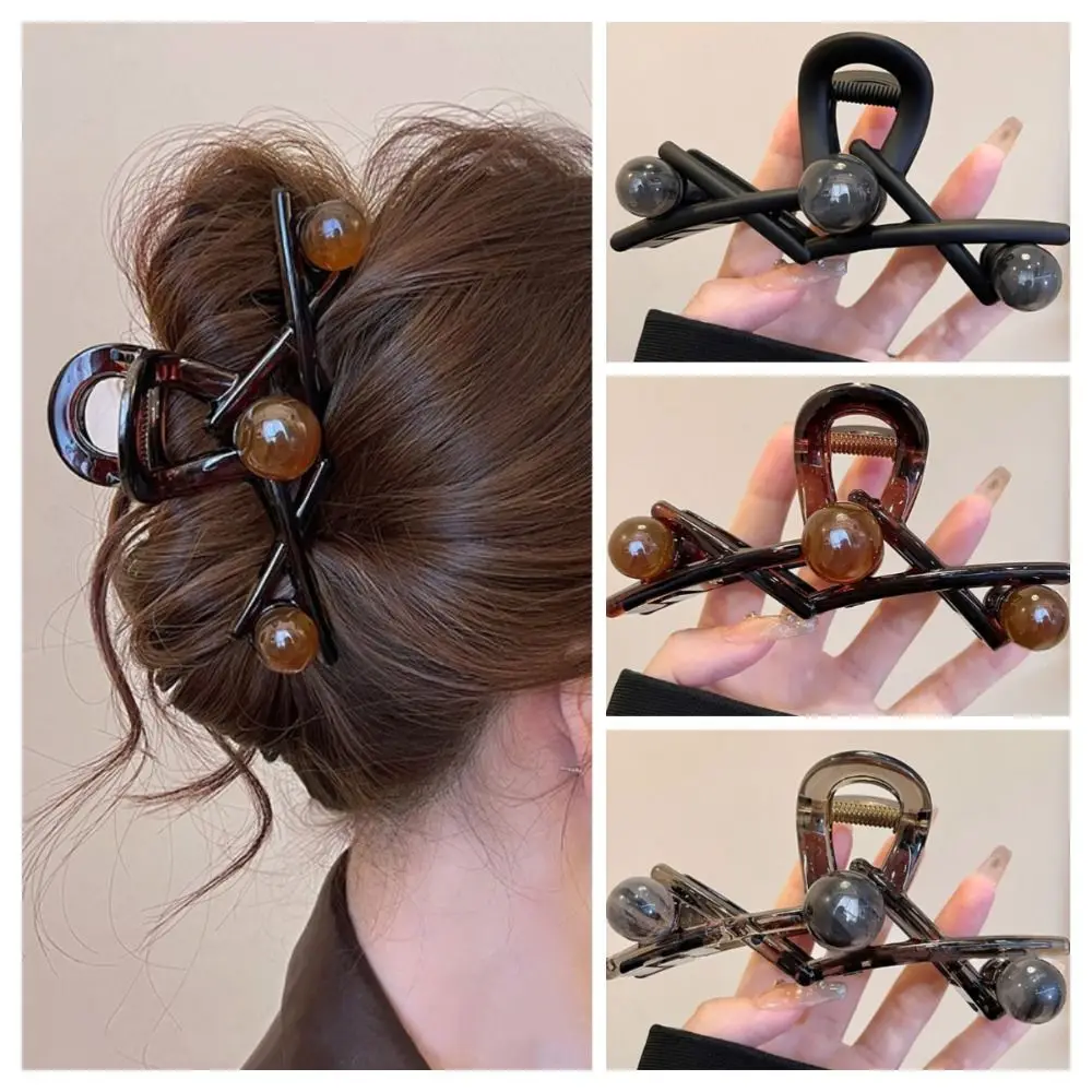 Elegant Matte Pearl Hair Claw Plastic Korean Style Bead Hair Grab Ponytail Holder Grab Clip Large Shark Clip Ladies
Elegant Matte Pearl Hair Claw Plastic Korean Style Bead Hair Grab Ponytail Holder Grab Clip Large Shark Clip Ladies