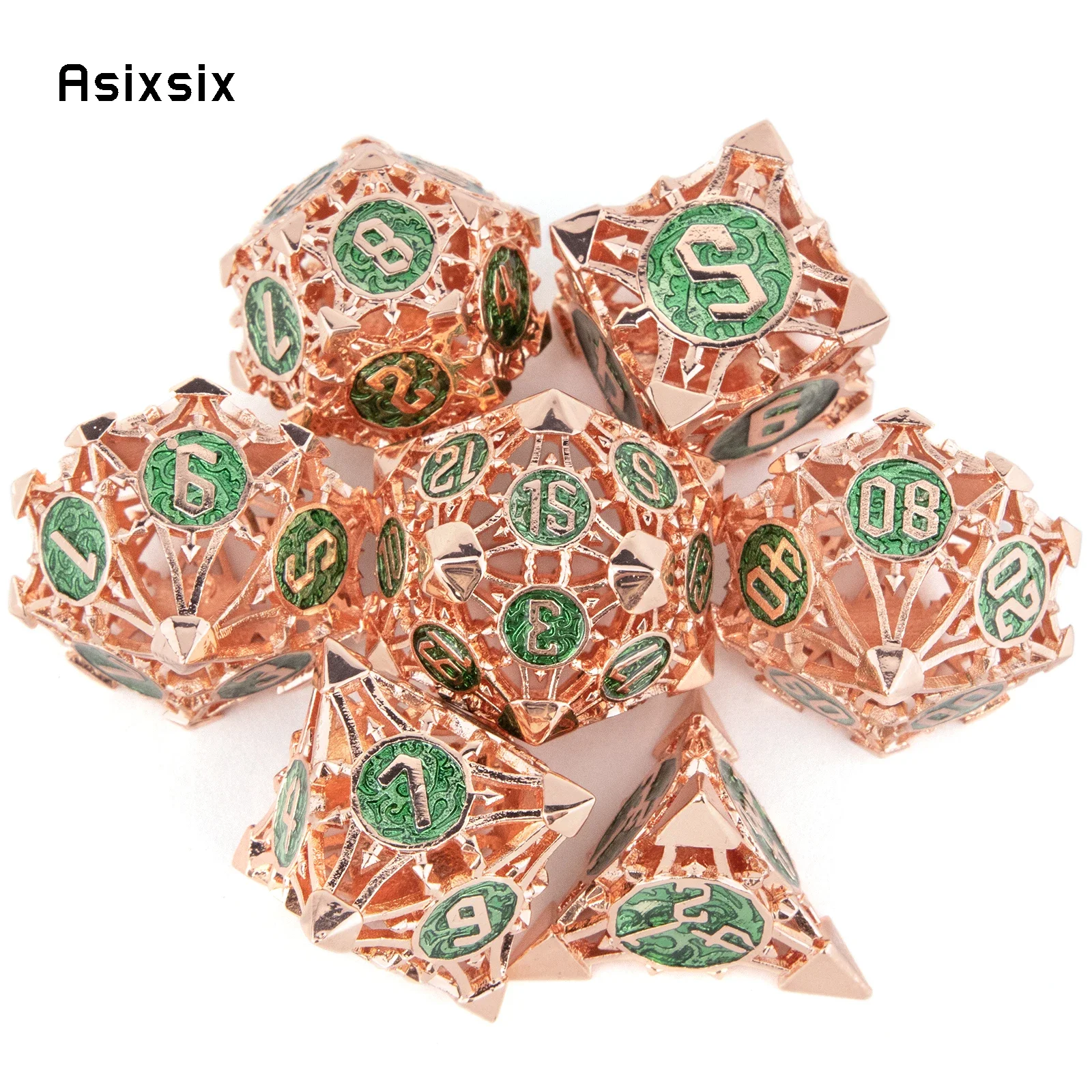 7 Pcs Red Green Metal Dice Hollow Metal Polyhedral Dice Set Suitable for Role-Playing RPG Board Game Card Game
7 Pcs Red Green Metal Dice Hollow Metal Polyhedral Dice Set Suitable for Role-Playing RPG Board Game Card Game