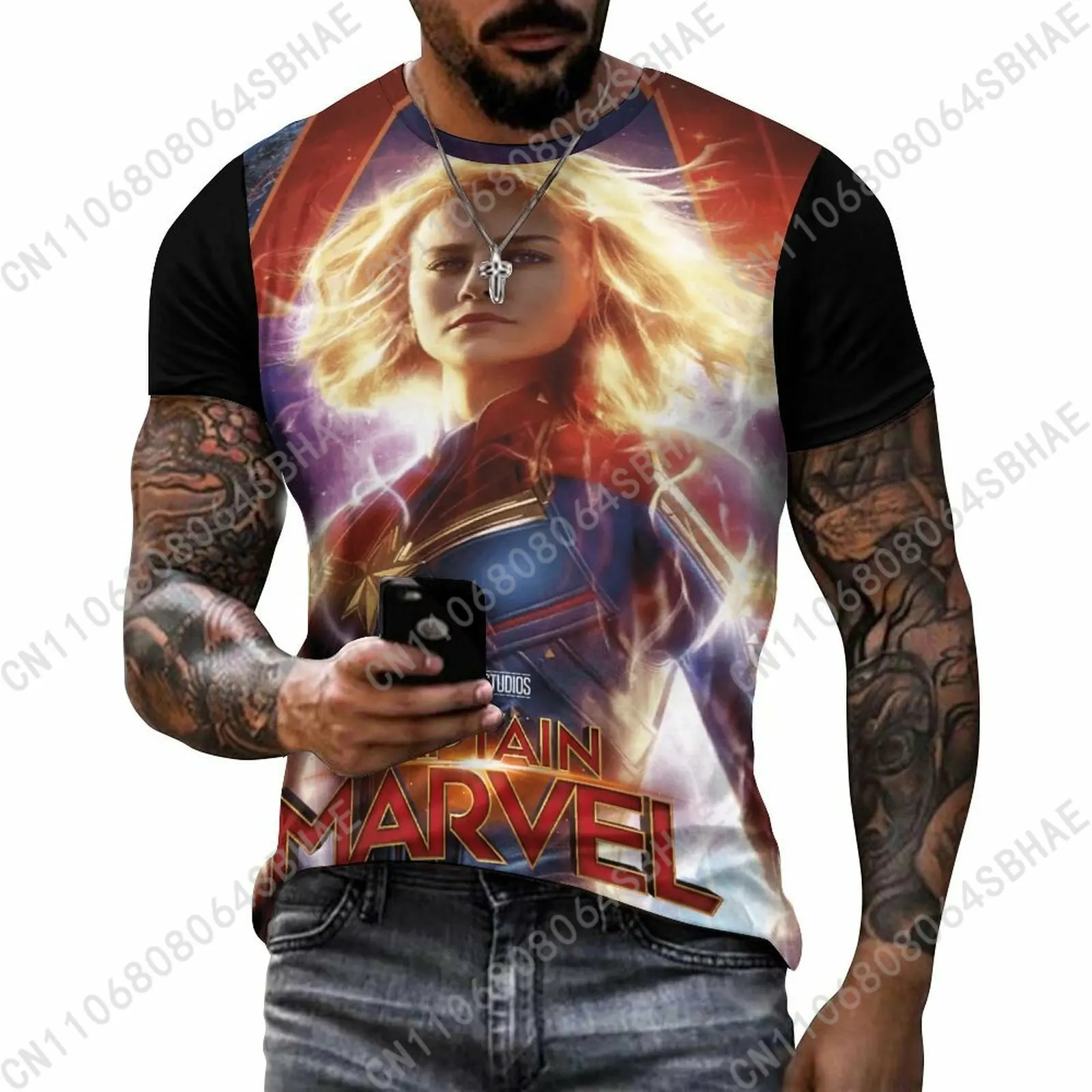 Marvel Captain Marvel Custom Pattern Men's Cotton T-Shirt Short Sleeve Tee Men Tops Personalized Tshirt Summer Cosplay
Marvel Captain Marvel Custom Pattern Men's Cotton T-Shirt Short Sleeve Tee Men Tops Personalized Tshirt Summer Cosplay