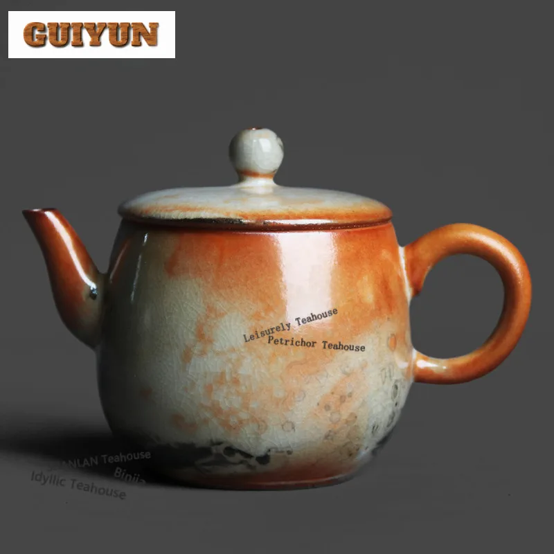 120ml Shino Wood-fired Porcelain Kiln Fambe Teapot Antique Tea Infuser Pot Tea Maker Kettle With Ball Hole Teaset Decoration
120ml Shino Wood-fired Porcelain Kiln Fambe Teapot Antique Tea Infuser Pot Tea Maker Kettle With Ball Hole Teaset Decoration