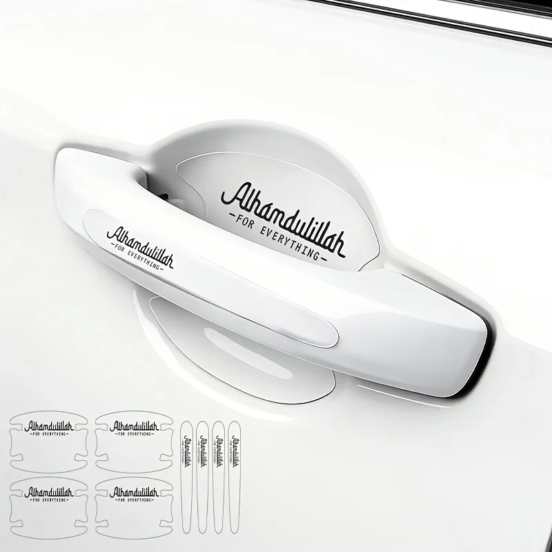 8Pcs/Set "Alhamdulillah For Everything" Clear Door Cup & Handle Stickers, Waterproof Anti-Scratch PVC Car Decals
8Pcs/Set "Alhamdulillah For Everything" Clear Door Cup & Handle Stickers, Waterproof Anti-Scratch PVC Car Decals
