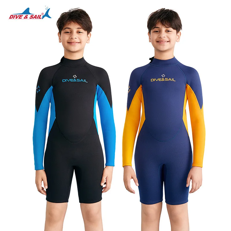 2.5mm children's diving suit with integrated long sleeved shorts, suitable for snorkeling and warm swimsuit for middle-aged
2.5mm children's diving suit with integrated long sleeved shorts, suitable for snorkeling and warm swimsuit for middle-aged
