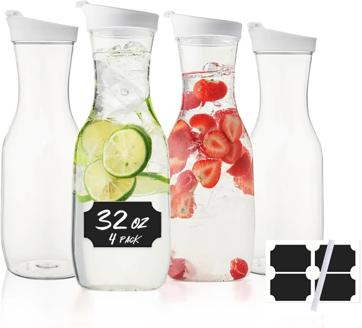 4-Pack32oz Plastic Pitchers with Lids–Round BPA-Free Drink Carafes for Water,Milk, ced Tea,Juice–Fridge-Safe Storage Containers
4-Pack32oz Plastic Pitchers with Lids–Round BPA-Free Drink Carafes for Water,Milk, ced Tea,Juice–Fridge-Safe Storage Containers