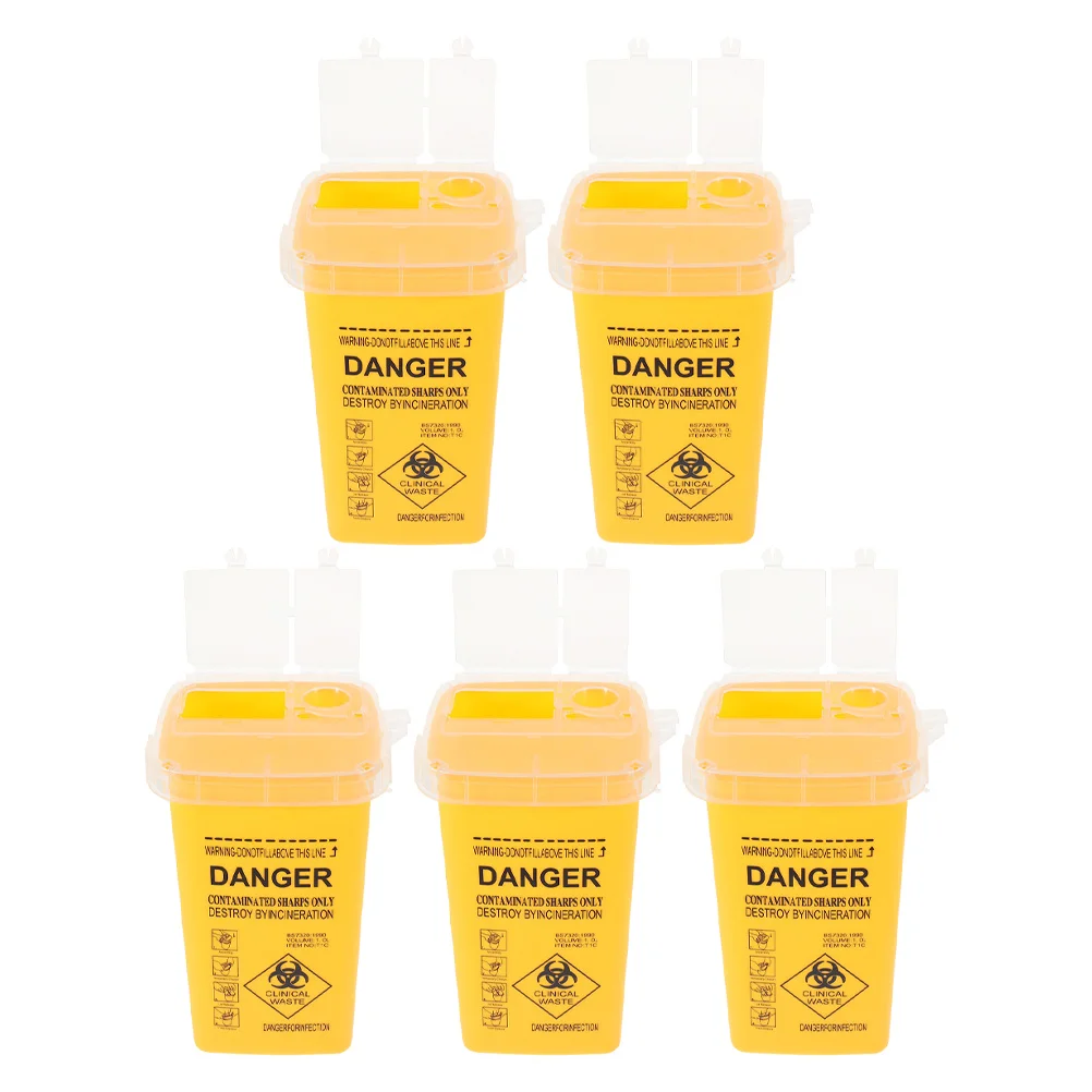 5Pcs Sharps Disposal Container Small Sharps Containers for Home Use Razor Needle Collection Secure Waste Storage Box