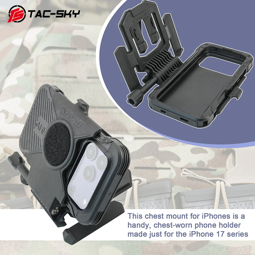 TAC-SKY Tactical Chest-Mounted Mobile Phone Case for the iPhone 17 Pro/iPhone 18pro with phone mount for MOLLE tactical vests
TAC-SKY Tactical Chest-Mounted Mobile Phone Case for the iPhone 17 Pro/iPhone 18pro with phone mount for MOLLE tactical vests