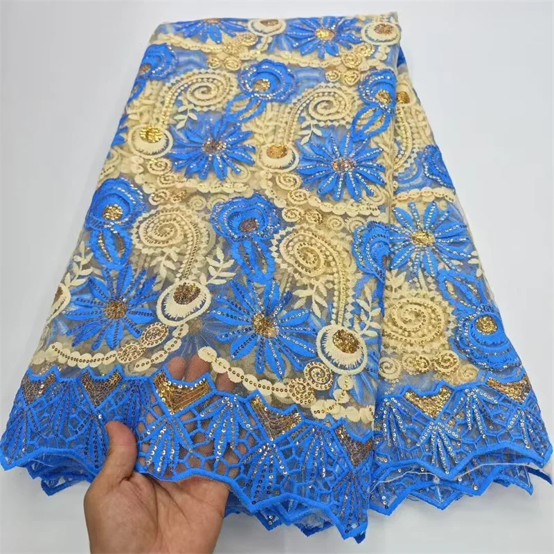 Fabric High Quality African Lace Fabric 2025 French Net Sequin Fabric Sewing Embroider Lace Tulle Nigeria Dress 5Yard Blue
Fabric High Quality African Lace Fabric 2025 French Net Sequin Fabric Sewing Embroider Lace Tulle Nigeria Dress 5Yard Blue