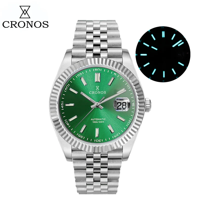 Cronos L6046 40mm Men Watch Stainless Steel PT5000 Miyota9015 Automatic Movement Mechanical Watches 100m Waterproof Sapphire
Cronos L6046 40mm Men Watch Stainless Steel PT5000 Miyota9015 Automatic Movement Mechanical Watches 100m Waterproof Sapphire