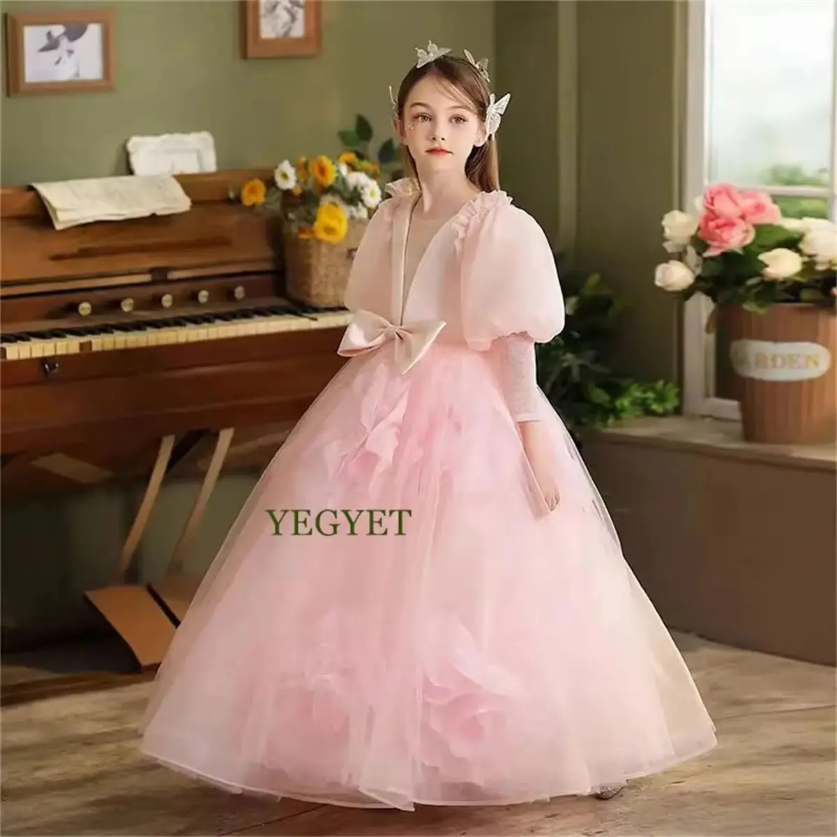CustomizedLuxury Pink Girl Dress Flowers Long Puffy Sleeve for Princess Kids Birthday Wedding Party Pageant Holiday Gown
CustomizedLuxury Pink Girl Dress Flowers Long Puffy Sleeve for Princess Kids Birthday Wedding Party Pageant Holiday Gown