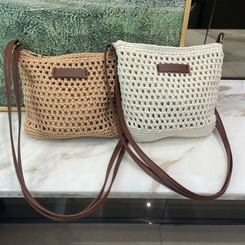 Vintage Minimalist Hollow Crocheted Women Crossbody Bag with Brown Leather Strap ,boho Shoulder Purse for Everyday Summer Outing
Vintage Minimalist Hollow Crocheted Women Crossbody Bag with Brown Leather Strap ,boho Shoulder Purse for Everyday Summer Outing